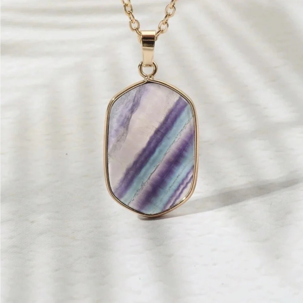 Fluorite Pendant Necklace - Picture 2 of 3